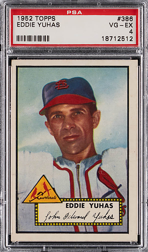 1952 Topps #386 Eddie Yuhas High Number PSA VG-EX 4