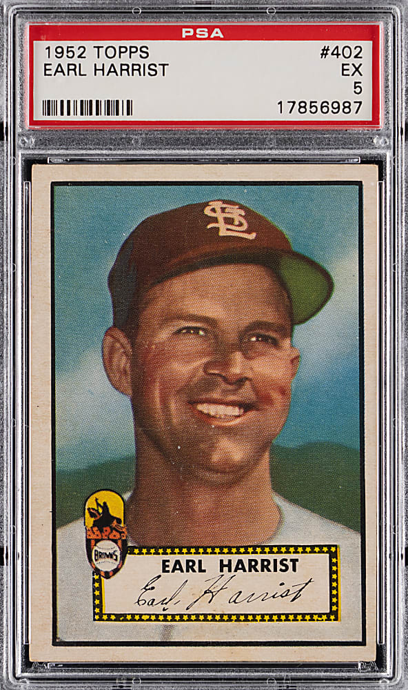 1952 Topps #402 Earl Harrist High Number PSA EX 5