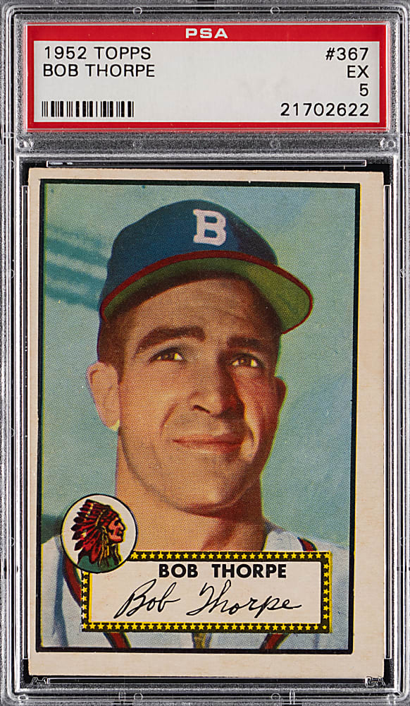 1952 Topps #367 Bob Thorpe High Number PSA EX 5