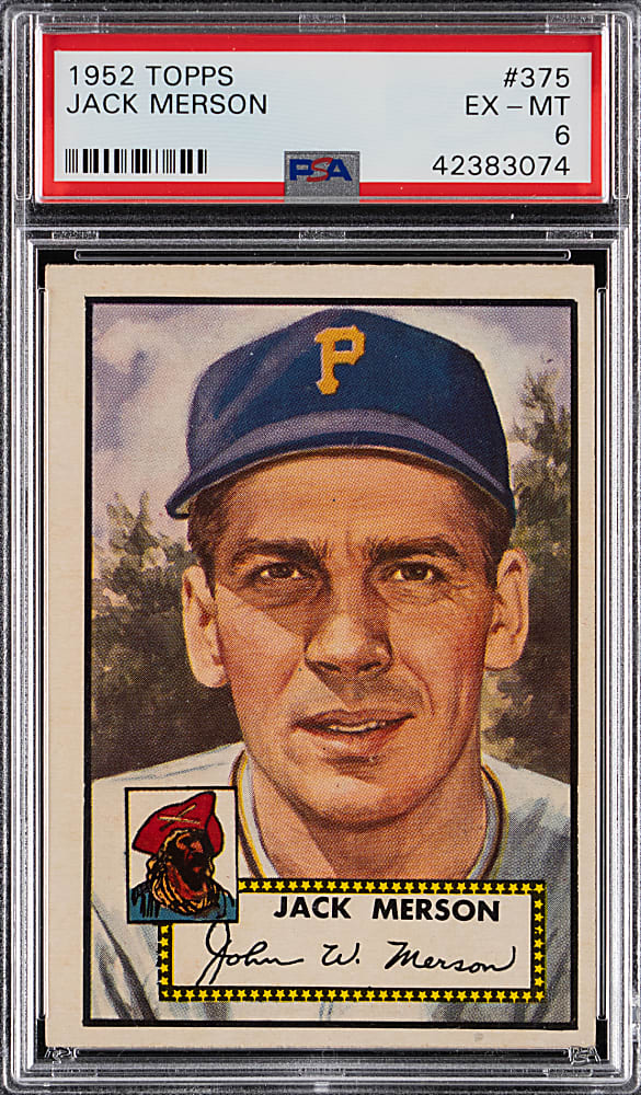1952 Topps #375 Jack Merson High Number PSA EX-MT 6