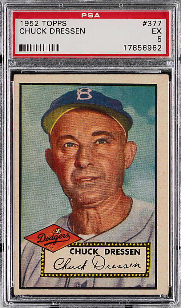 1952 Topps #377 Chuck Dressen High Number PSA EX 5