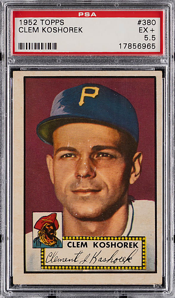 1952 Topps #380 Clem Koshorek High Number PSA EX+ 5.5