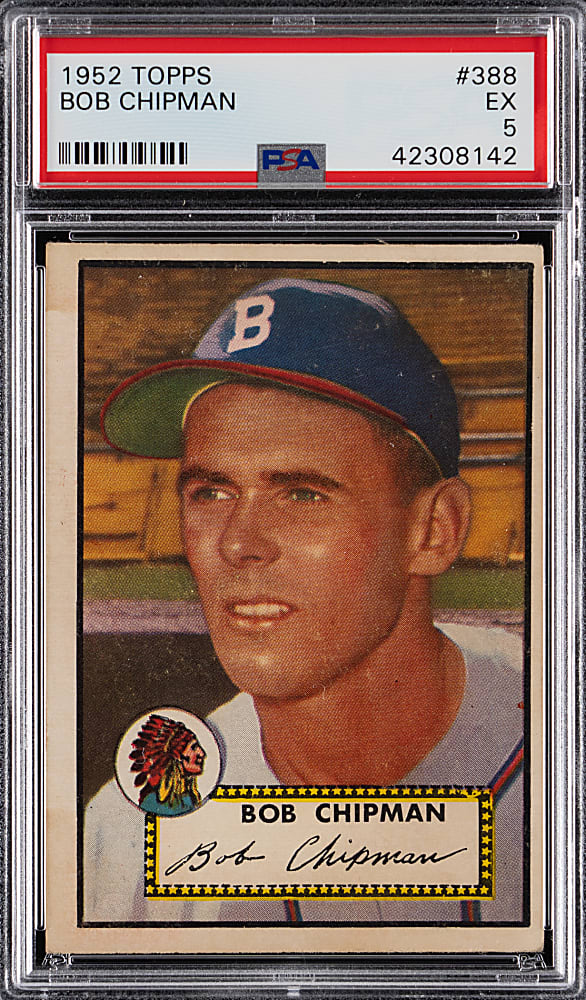 1952 Topps #388 Bob Chipman High Number PSA EX 5