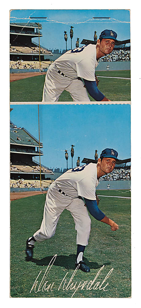 1963 Los Angeles Dodgers Postcard Complete Set (9) Unseparated with Don Drysdale & Sandy Koufax
