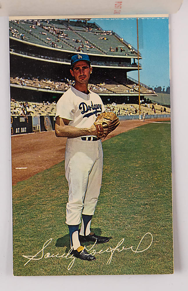 1963 Los Angeles Dodgers Postcard Complete Set (9) Unseparated with Don Drysdale & Sandy Koufax