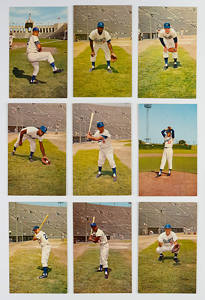 1959 Los Angeles Dodgers Postcard Complete Set (12)