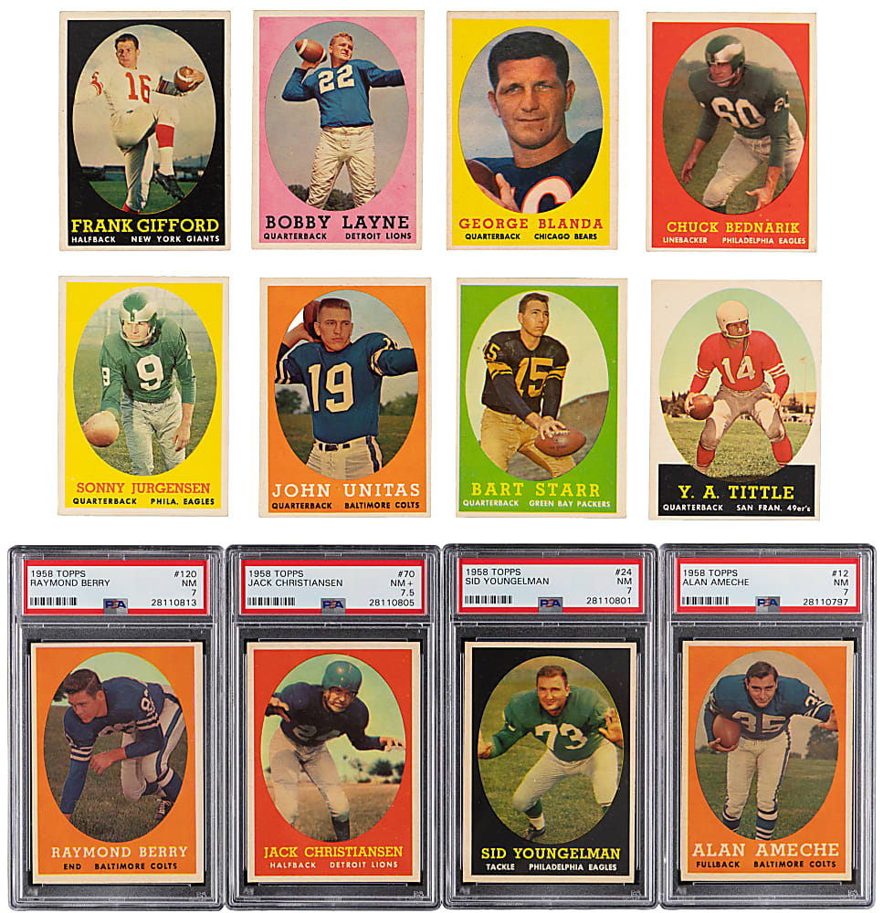 1958 Topps Football Near Complete Set (131/132) with (7) PSA Graded
