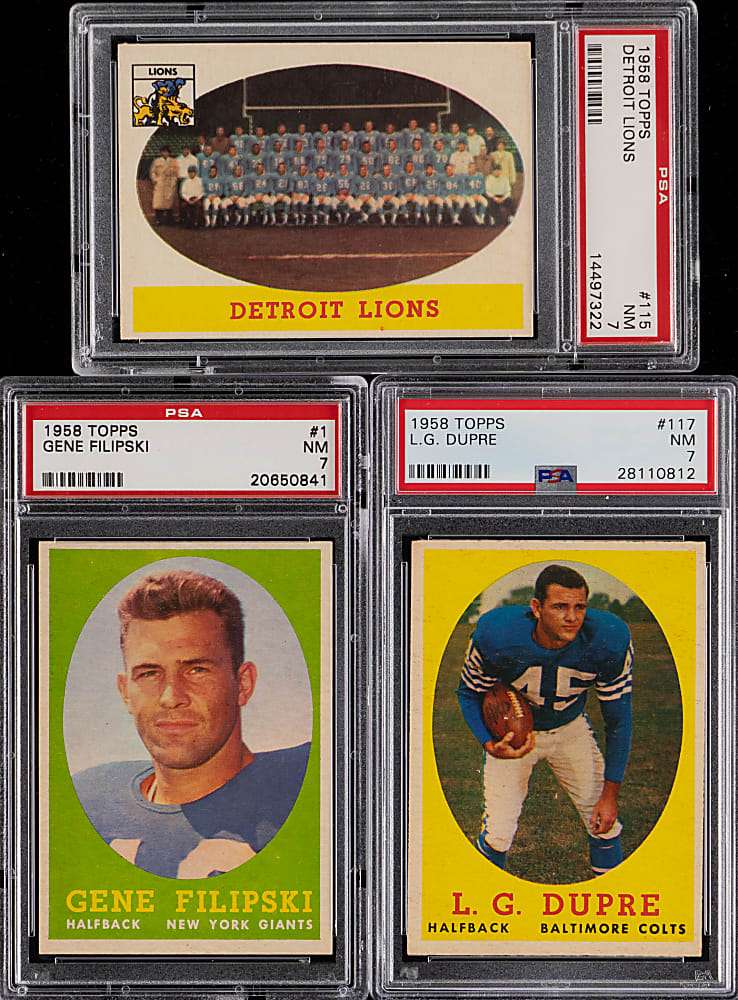 1958 Topps Football Near Complete Set (131/132) with (7) PSA Graded