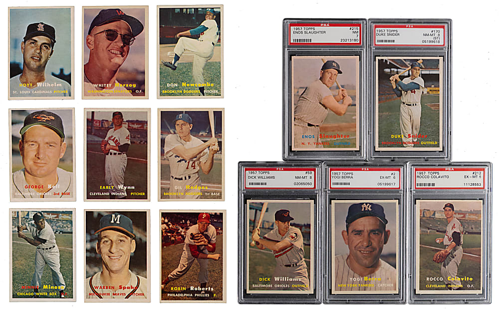 1957 Topps Near Complete Set (388/407) with (78) PSA Graded Including (50) PSA NM-MT 8