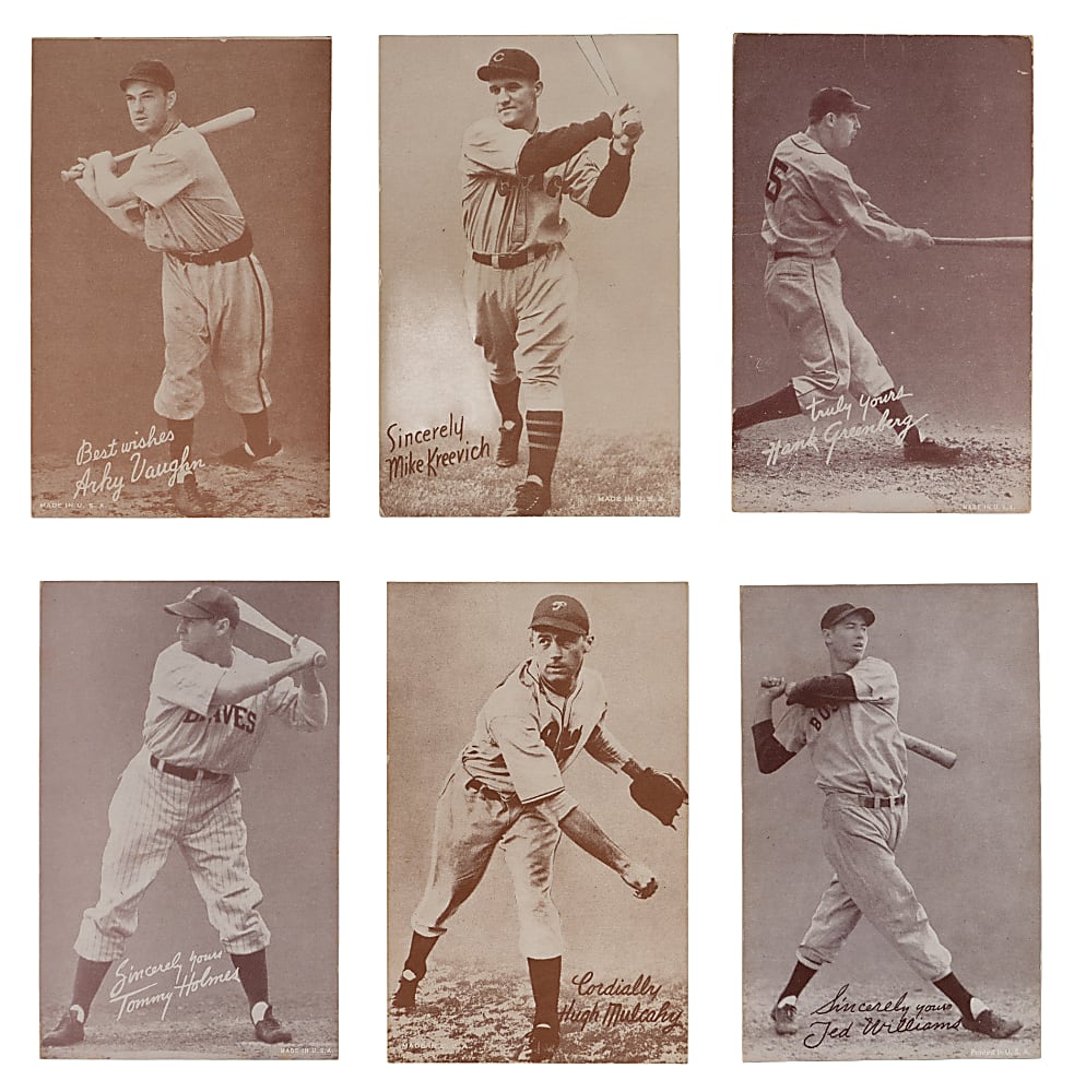 1939-1946 Salutation Exhibits Near Complete Set (69/83) with One PSA Graded Plus (3) Variations - (72 Total Cards)