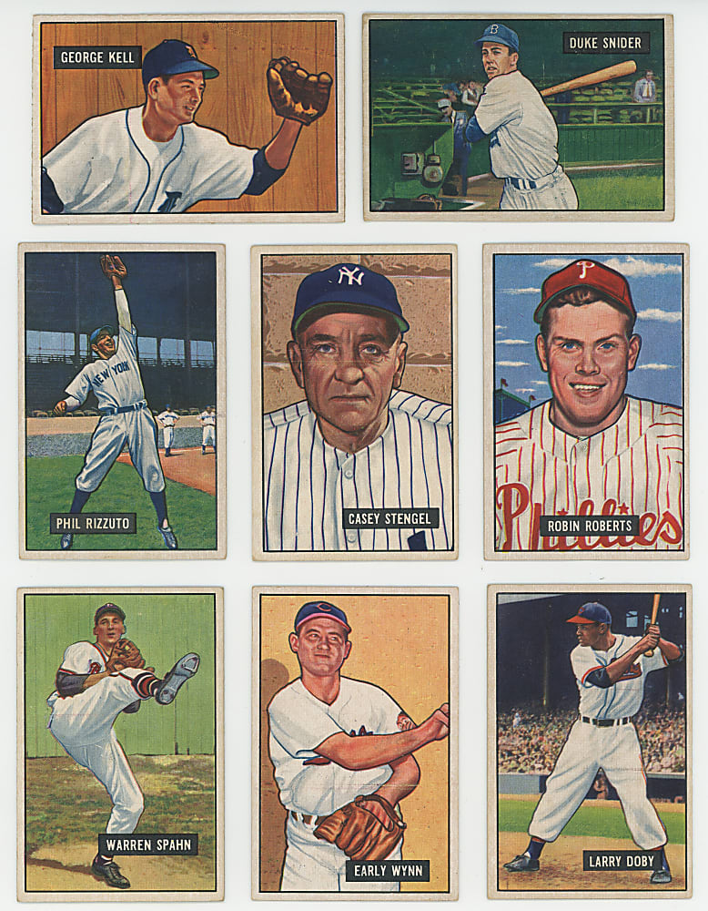 1951 Bowman Partial Set (187/324) with (9) Hall of Famers & (13) High Numbers