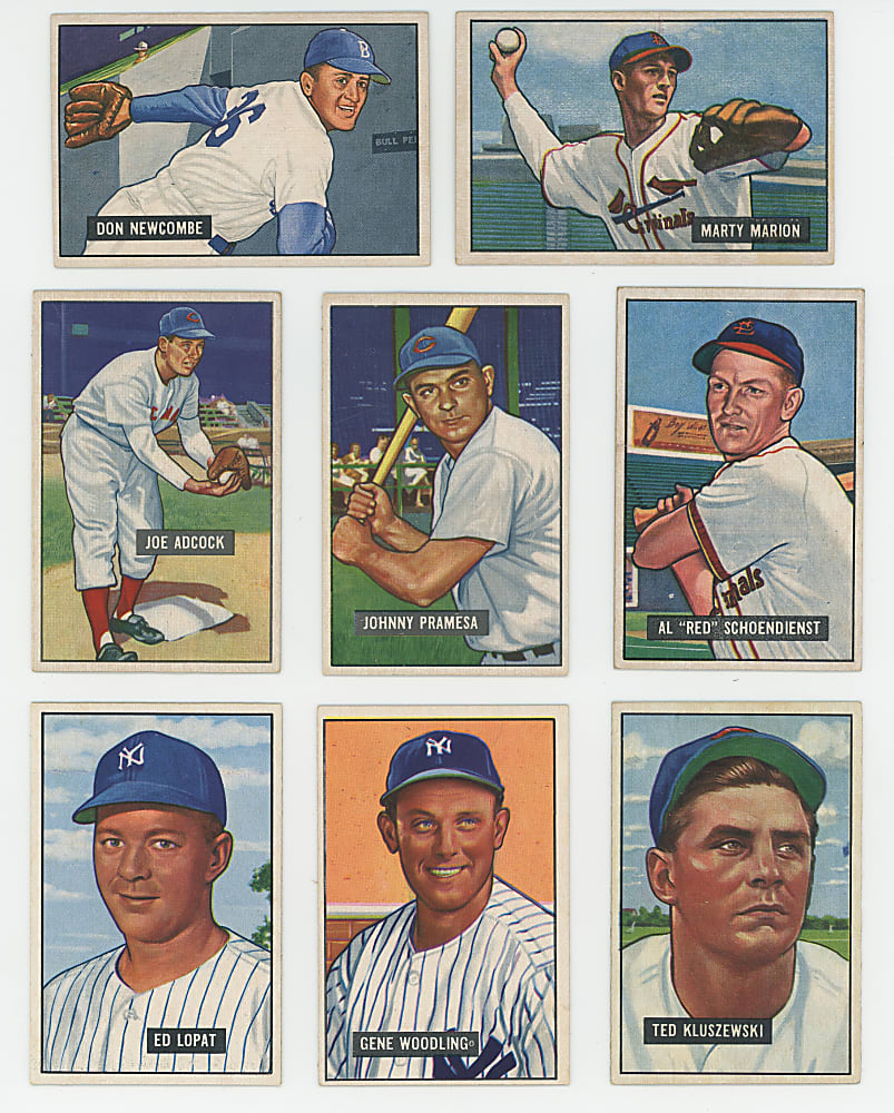 1951 Bowman Partial Set (187/324) with (9) Hall of Famers & (13) High Numbers