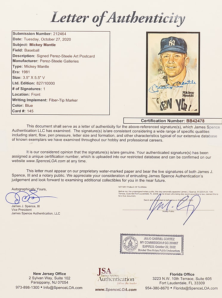 Triple Crown Award Winners Signed Perez-Steele Postcards (4) in Framed Display with Mantle, Williams, Robinson & Yastzremski