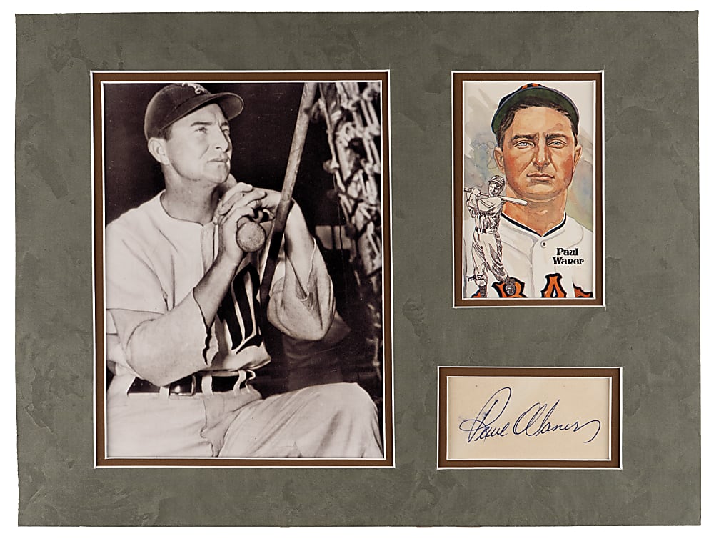 Paul Waner Signed Cut Matted Display with Full JSA LOA