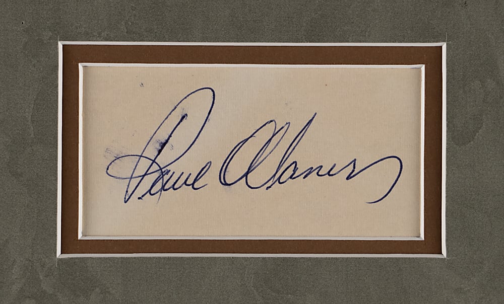 Paul Waner Signed Cut Matted Display with Full JSA LOA