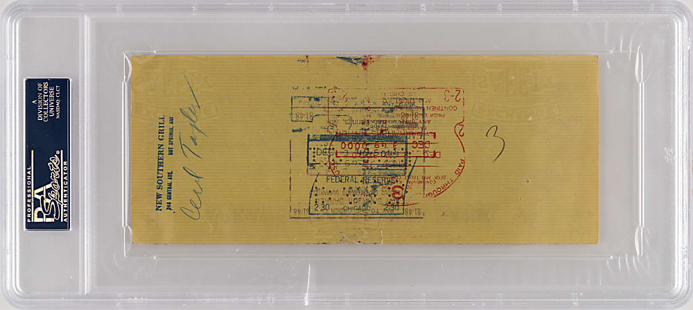 Signed 1949 Al Simmons Personal Check PSA Authentic