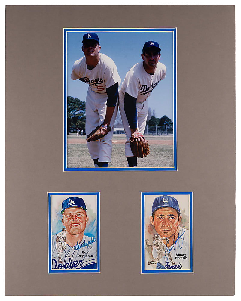 Sandy Koufax & Don Drysdale Signed Perez-Steele Matted Display