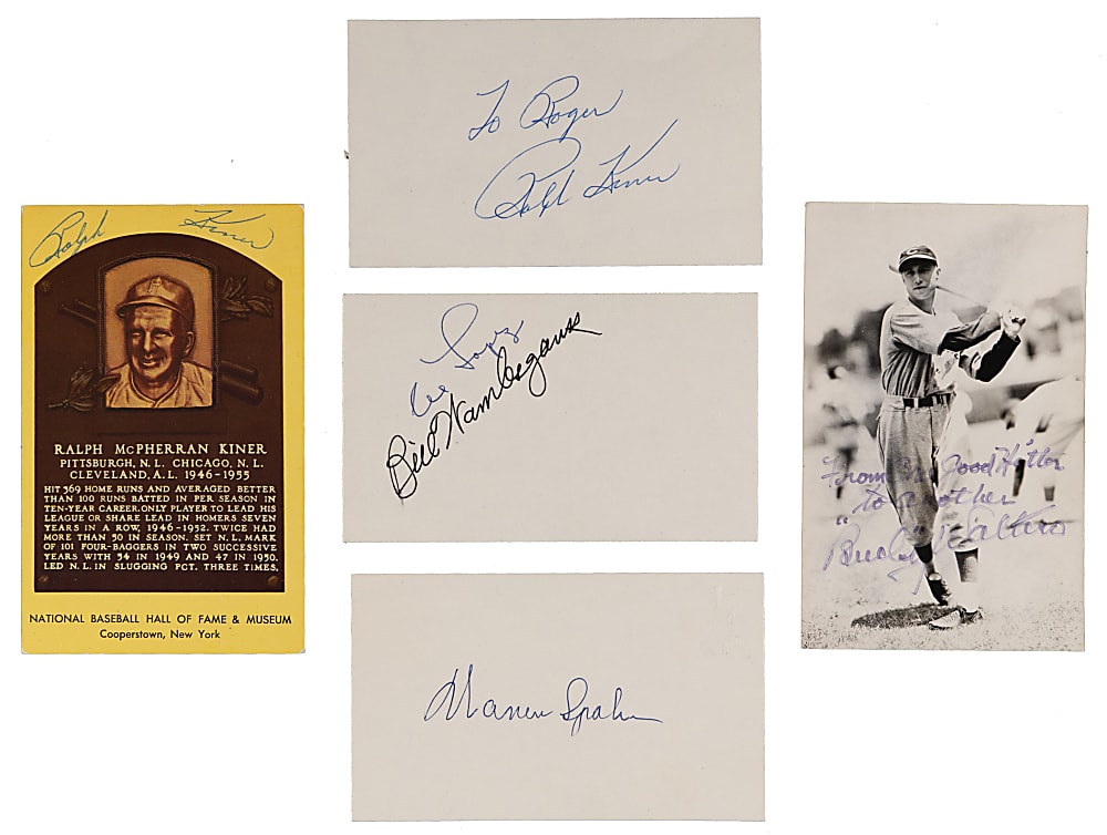 Eclectic Signed Flats Collection (15) with (12) Hall of Famers Including Hank Aaron & Tom Seaver