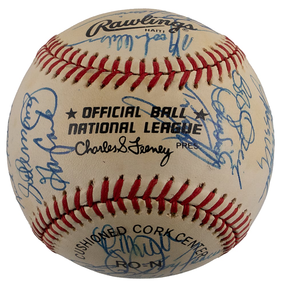 1986 World Champion New York Mets Team-Signed ONL/Feeney Baseball with (29) Signatures Plus Full JSA LOA - Period Signed!