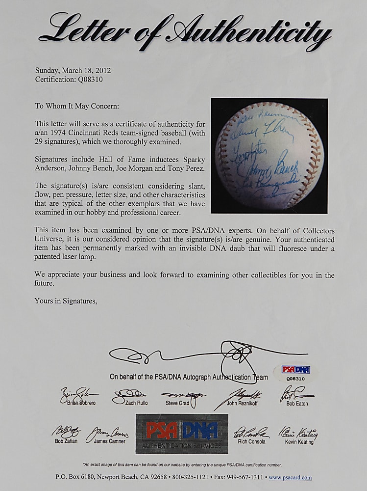 1974 Cincinnati Reds "Big Red Machine" Team-Signed ONL/Feeney Baseball with (28) Signatures Including (4) Hall of Famers & Pete Rose - Full PSA/DNA LOA