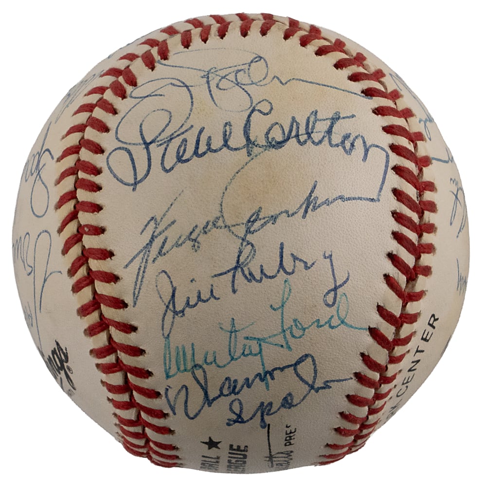Cy Young Award Winners Multi-Signed Baseball with (19) Signatures Including (10) Hall of Famers - Full JSA LOA
