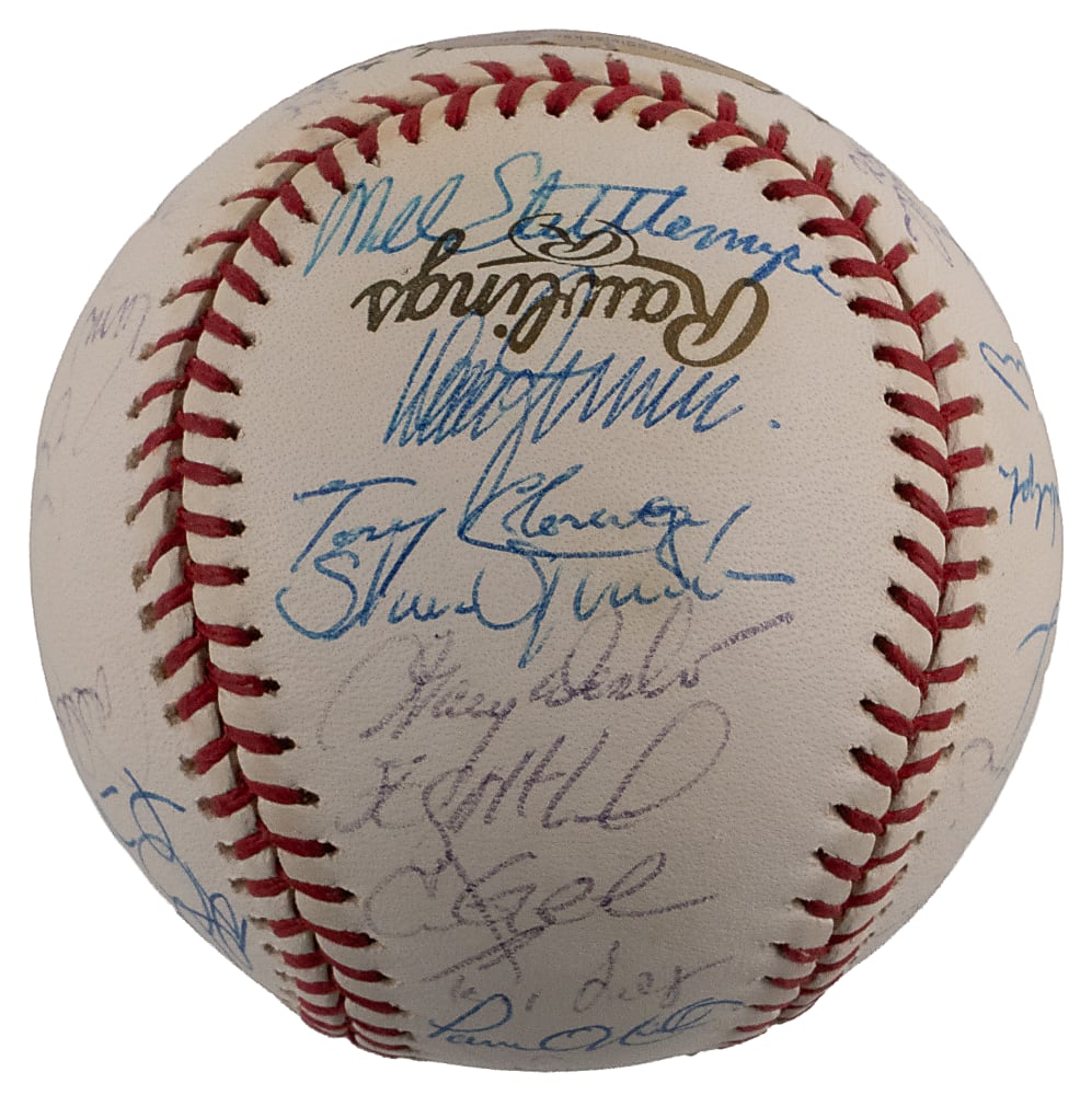 2001 American League Champion New York Yankees Team-Signed Ball (31) with Derek Jeter - JSA LOA