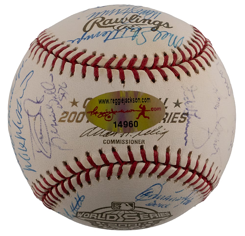 2001 American League Champion New York Yankees Team-Signed Ball (31) with Derek Jeter - JSA LOA