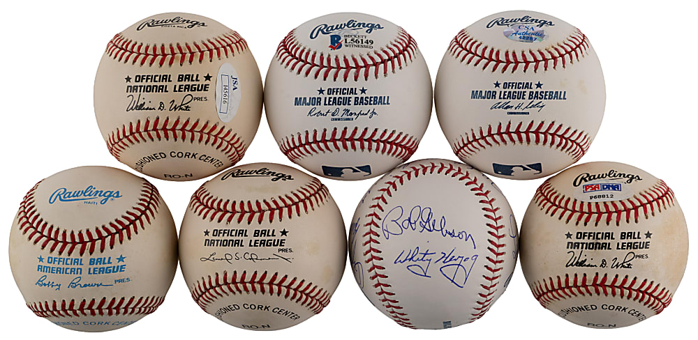 St. Louis Cardinals Hall of Famer & Star Signed Baseball Collection (7) with Multi-Signed Legends