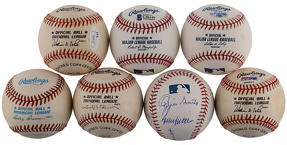 St. Louis Cardinals Hall of Famer & Star Signed Baseball Collection (7) with Multi-Signed Legends