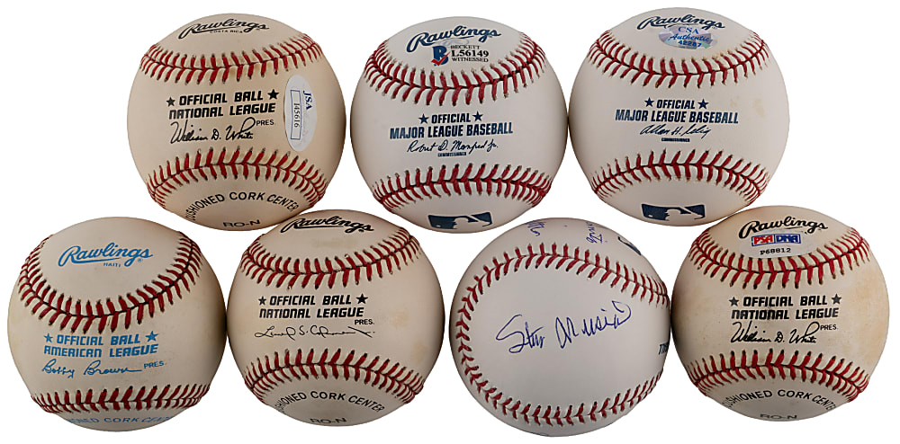 St. Louis Cardinals Hall of Famer & Star Signed Baseball Collection (7) with Multi-Signed Legends