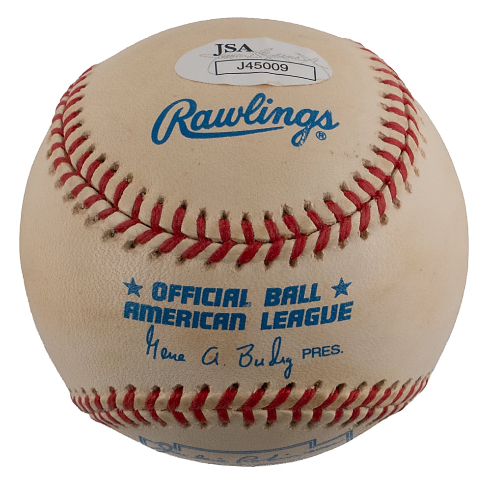 Larry Doby Single-Signed Jackie Robinson 50th Anniversary Baseball with "7-5-47" Inscription - JSA