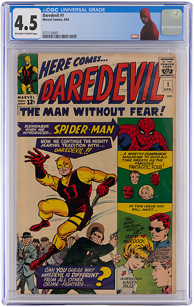 1964 Marvel Comics Daredevil #1 Origin & First Appearance of Daredevil - CGC 4.5