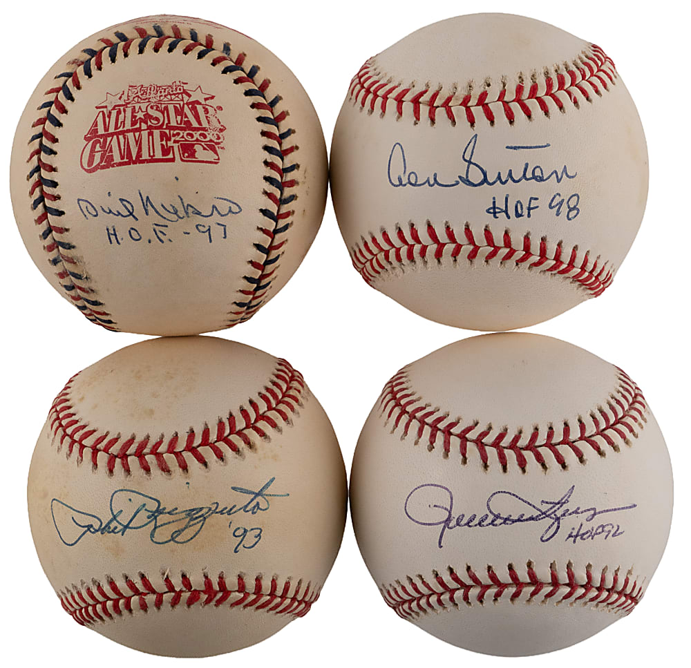 Single-Signed Hall of Fame Baseball Collection (14) with "HOF" Inscriptions