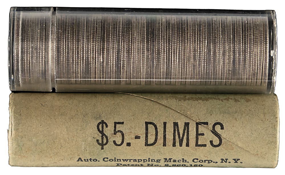 Roosevelt Silver Dime Uncirculated Rolls (2) with 1957 & 1963