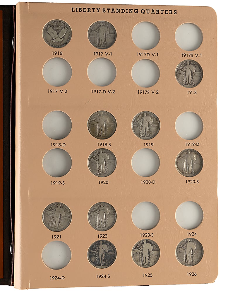 1917-1930 Standing Liberty Silver Quarters (25) in Dansco Album