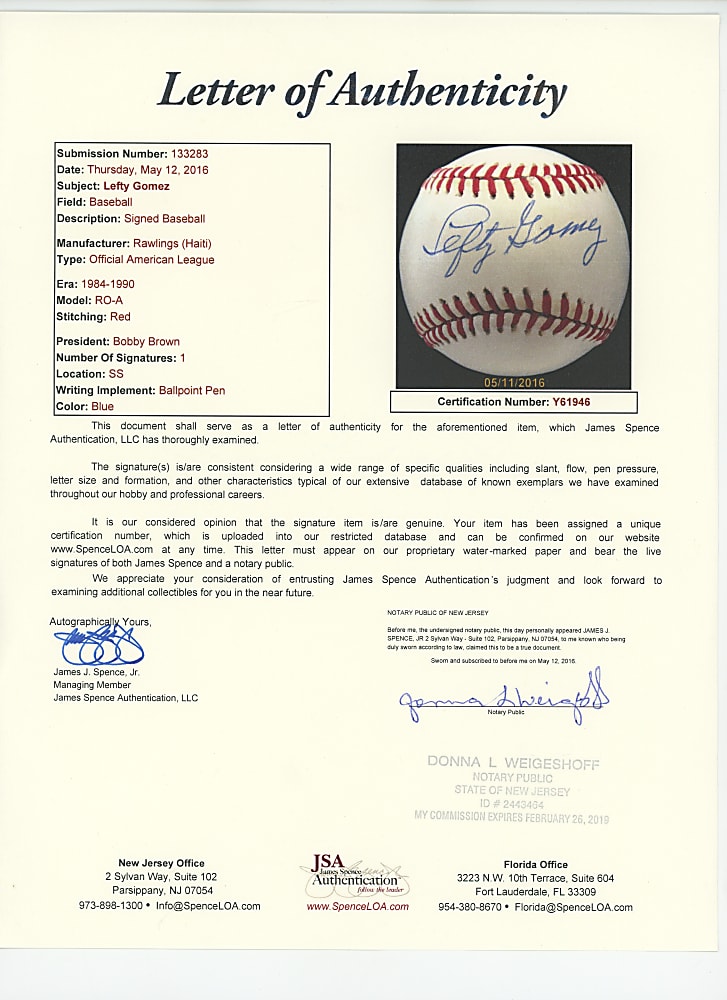 1930s Hall of Famer/Star Single-Signed Baseballs (10) with Durocher, Gomez & Hubbell - Each JSA LOA/COA