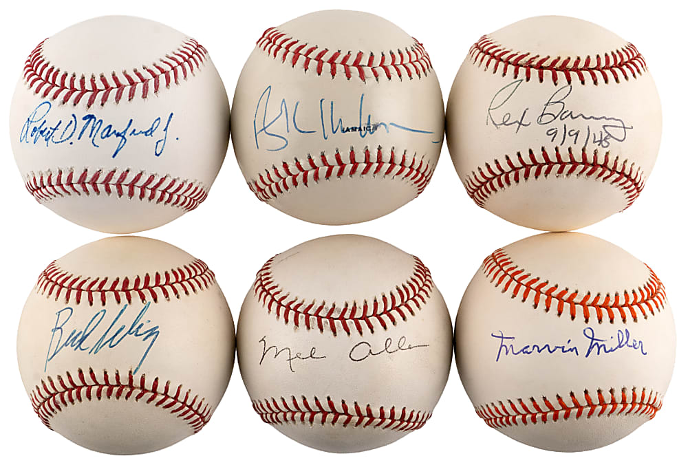 MLB Executive, Administrator, Umpire Single-Signed Collection (17) with Kalas, Kuhn, M. Miller