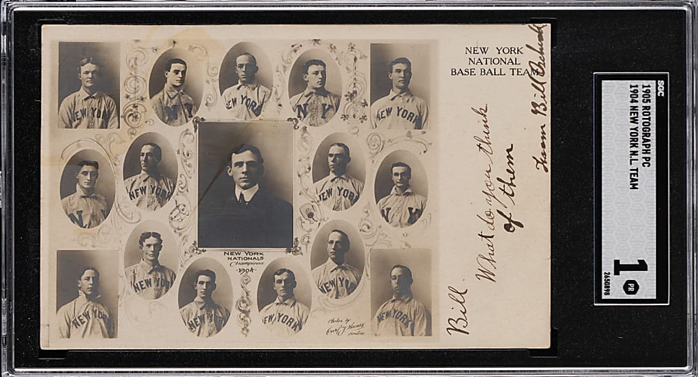 1905 Rotograph Postcards 1904 New York National League Real Photo Team Composite SGC POOR 1