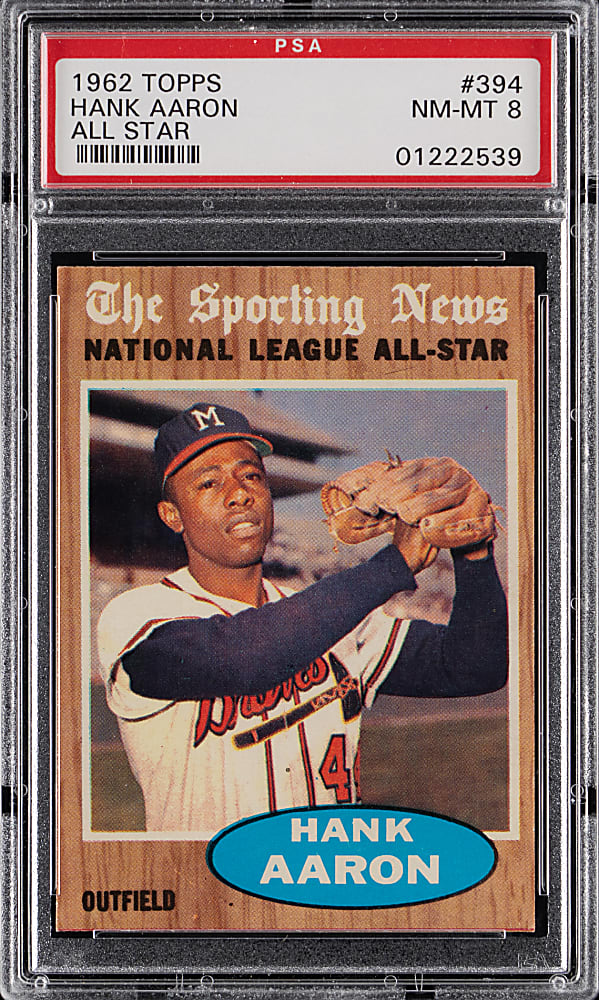 1962 Topps #394 Hank Aaron All-Star PSA NM-MT 8