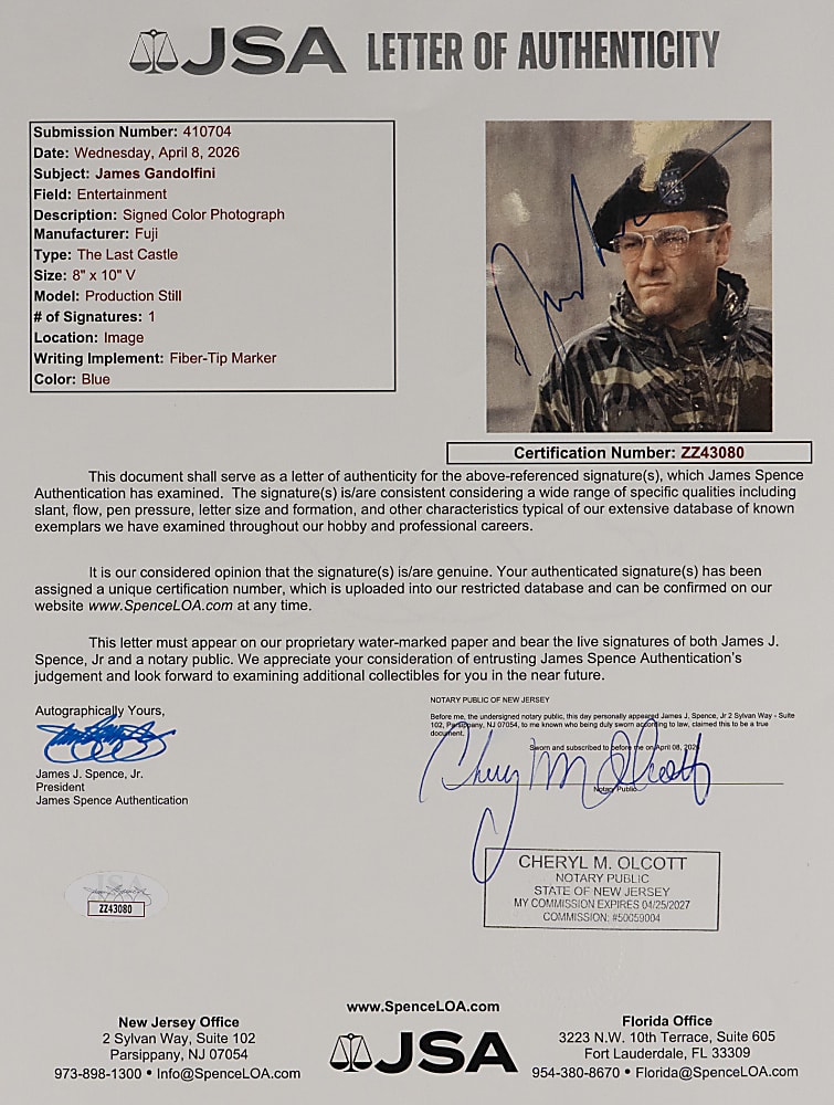 James Gandolfini Signed 8x10 Color Photo with Full JSA LOA