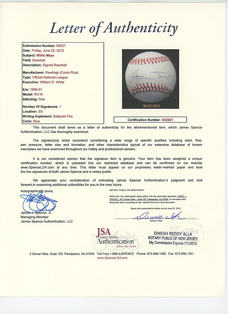 Single-Signed Hall of Fame Baseball Collection (48) - Mostly Individually Certified