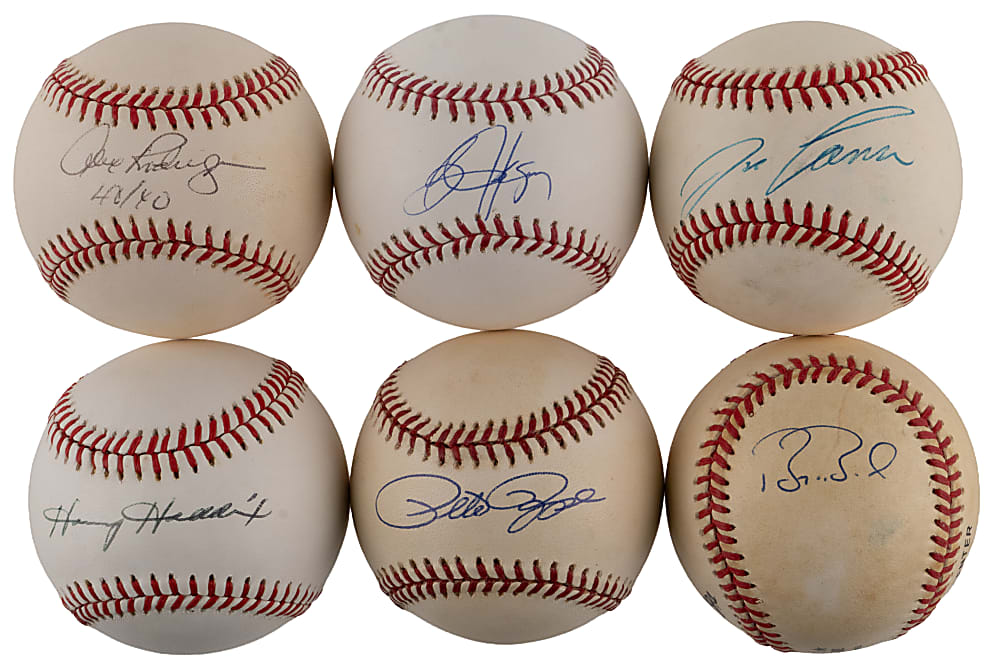 Single-Signed Baseball Collection (27) with Several Superstars Including Barry Bonds & Alex Rodriguez "40-40" - Many Individually Certified