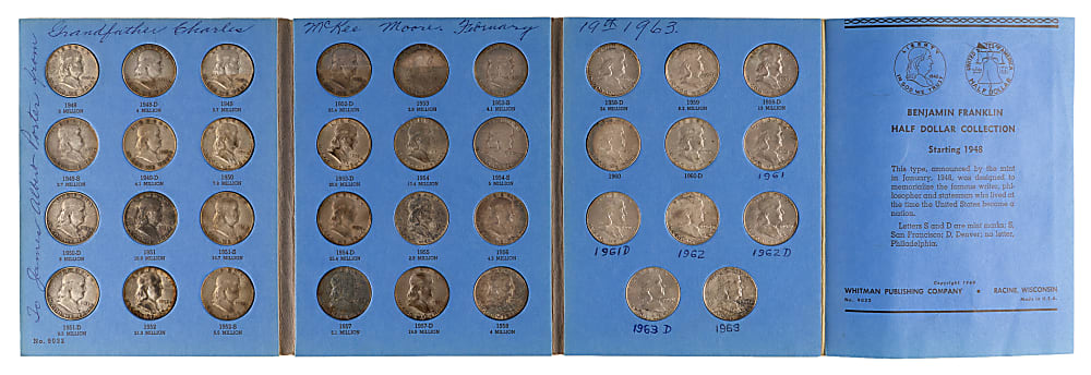 1948-1963 Ben Franklin Silver Half Dollar Set (35)