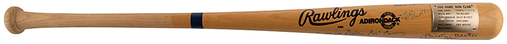 500 Home Run Club Multi-Signed Bat with (11) Signatures Including Mickey Mantle "536", Ted Williams, Hank Aaron, Willie Mays - Full JSA