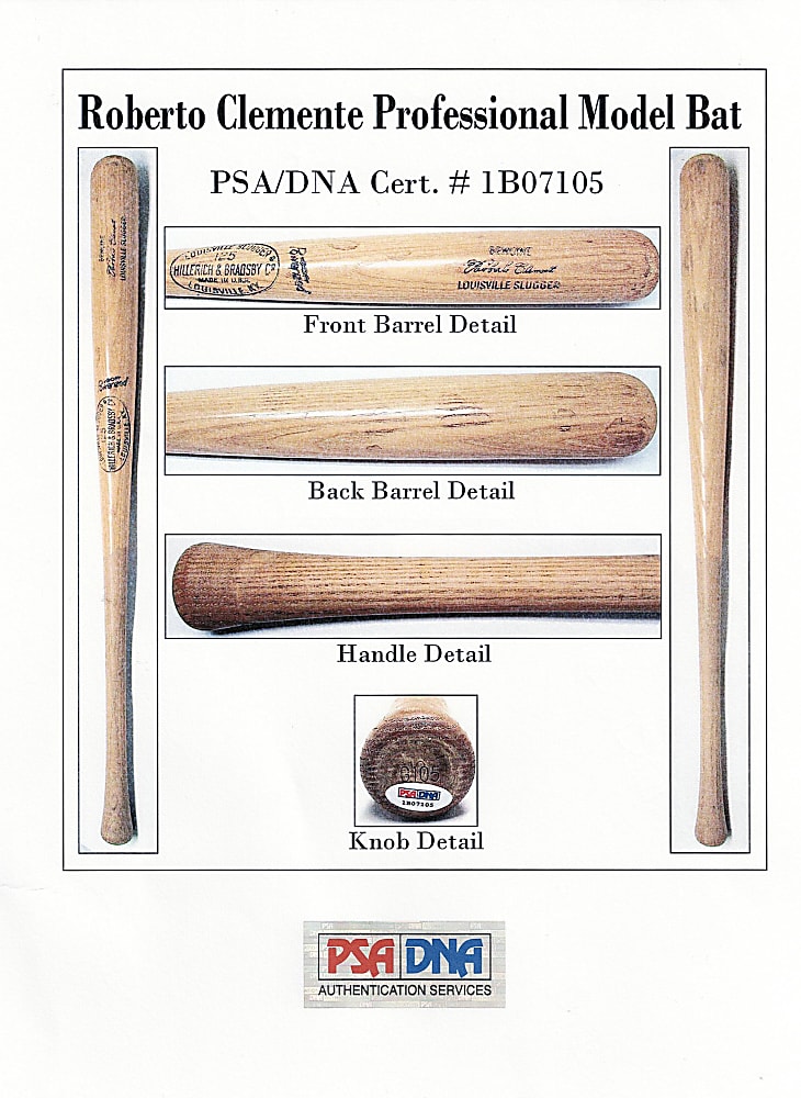 1969-1972 Roberto Clemente Pittsburgh Pirates Game-Used Bat - PSA/DNA GU 7