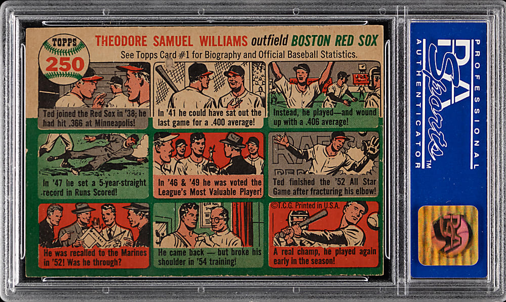1954 Topps #250 Ted Williams PSA EX 5