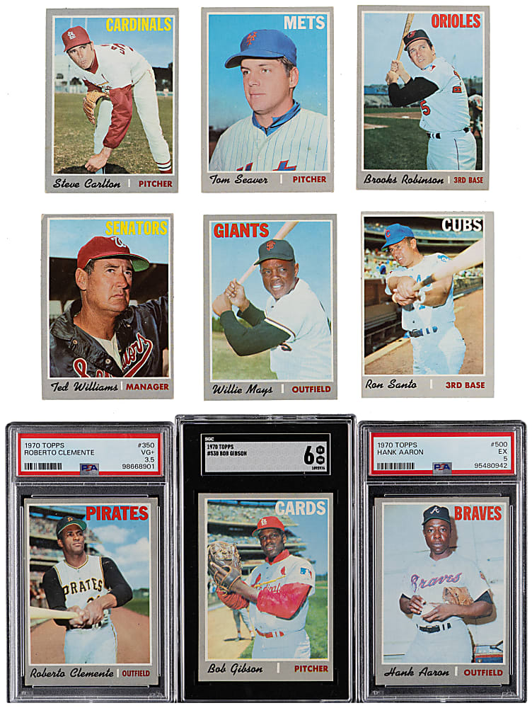 1970 Topps Partial Set (524/720) with (3) Graded Keys & (42) High Numbers