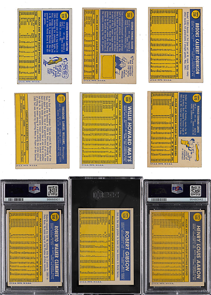 1970 Topps Partial Set (524/720) with (3) Graded Keys & (42) High Numbers