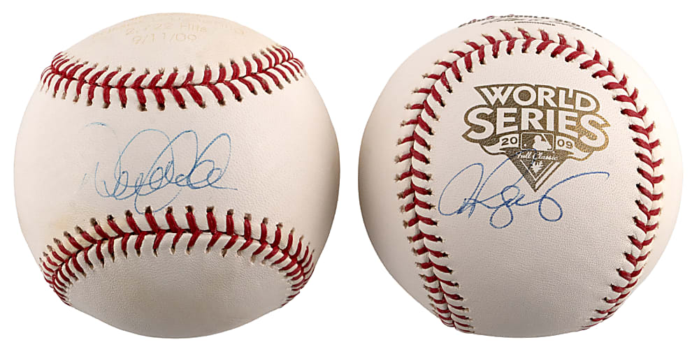 Derek Jeter & Alex Rodriguez Single-Signed Baseball Pair - Both Individually Certified