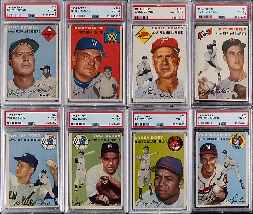 1954 Topps Hall of Fame & Star PSA VG-EX 4 to EX-MT 6 Graded Collection (14)